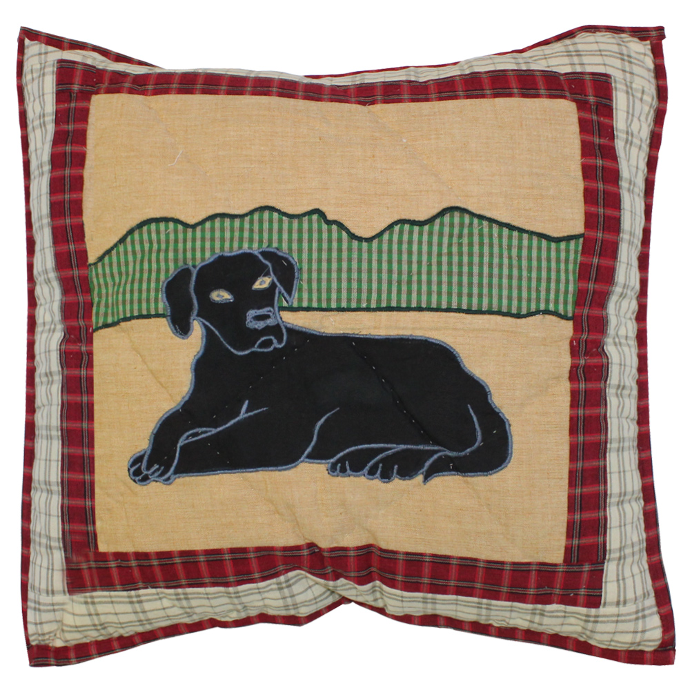 Black Lab Toss Pillow 16"W x 16"L