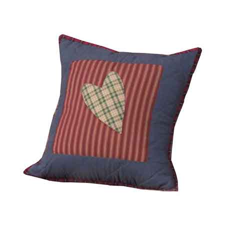 Country Hearts Toss Pillow 16"W x 16"L