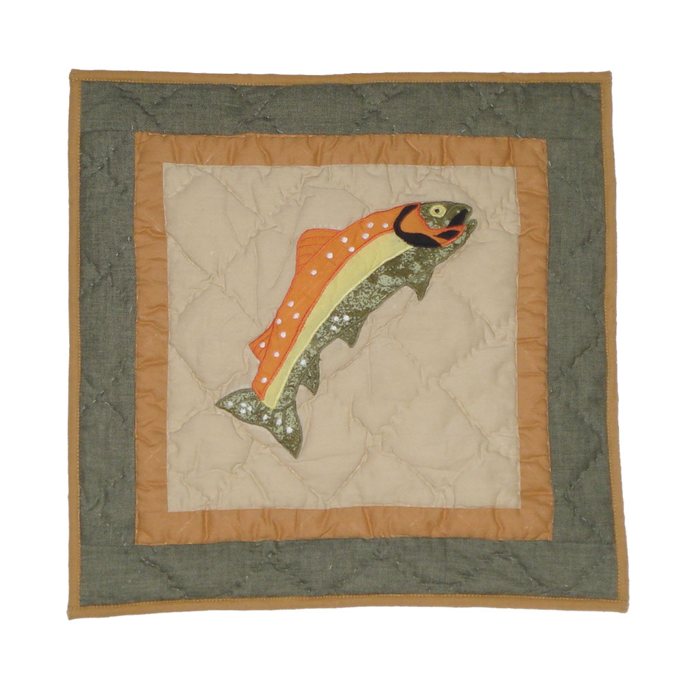 Fly Fishing Fish Toss Pillow 16"W x 16"L