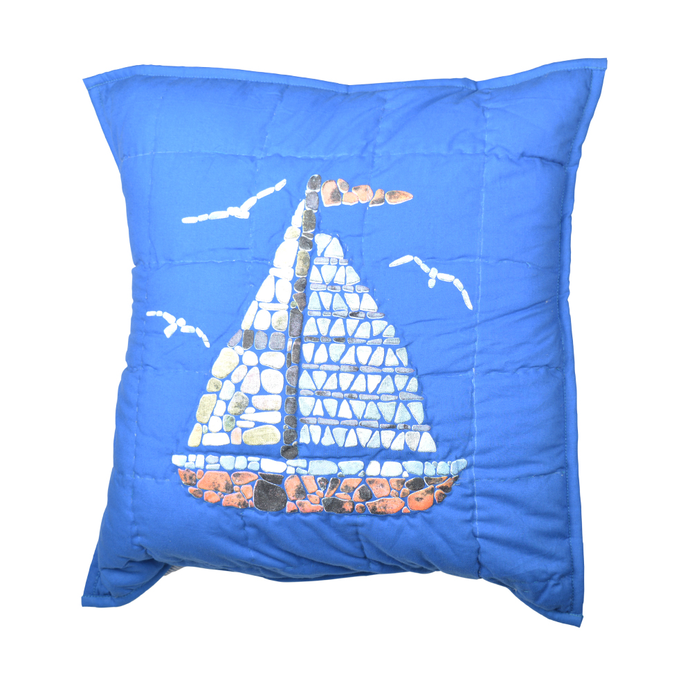 Blue Sail Toss Pillow 16"W x 16"L