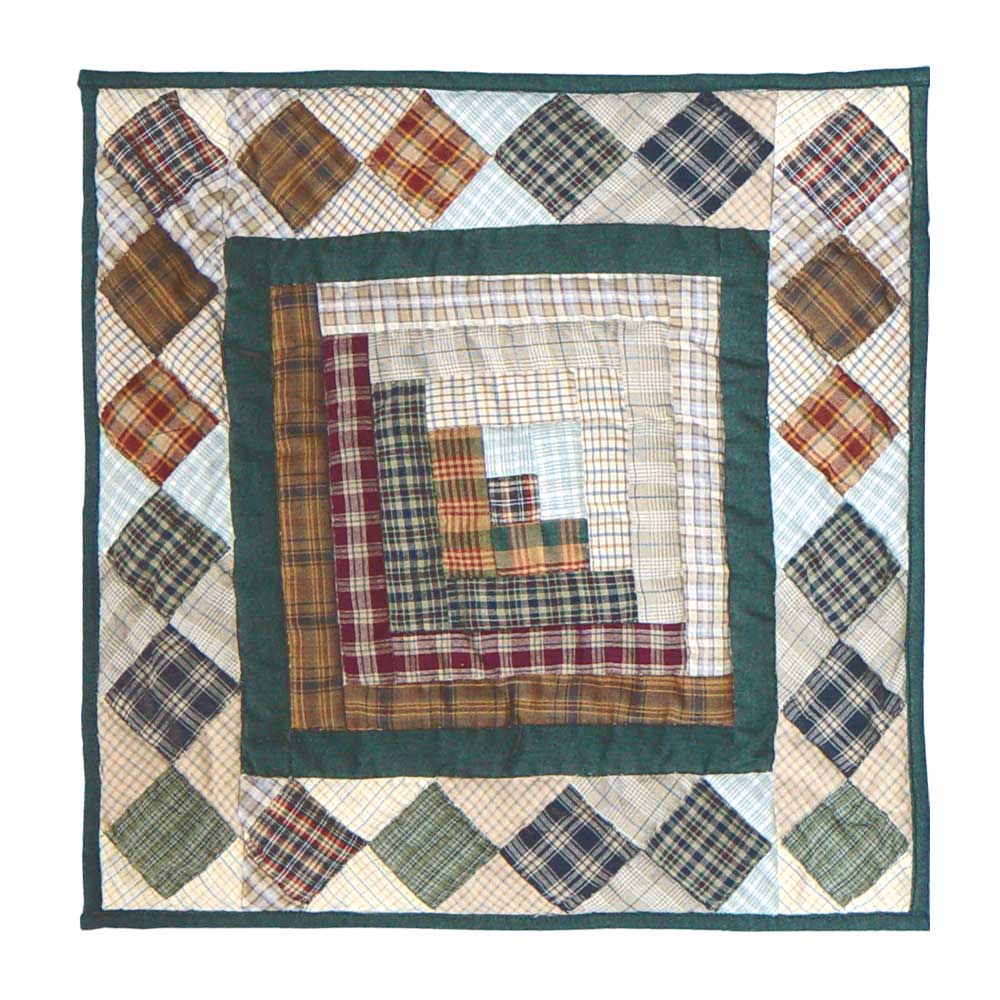 Peasant Log Cabin Toss Pillow 16"W x 16"L