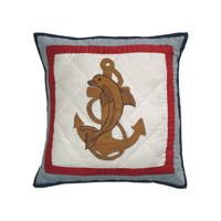 Ships Ahoy Toss Pillow 16"W x 16"L