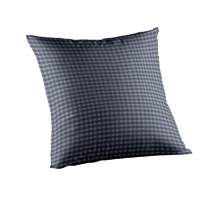 Blue Ecru Gingam Toss Pillow 16"W x 16"L