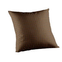 Dark Brown Plaid Toss Pillow 16"W x 16"L