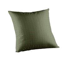 Hunter Green and Tan Check Toss Pillow 16"W x 16"L