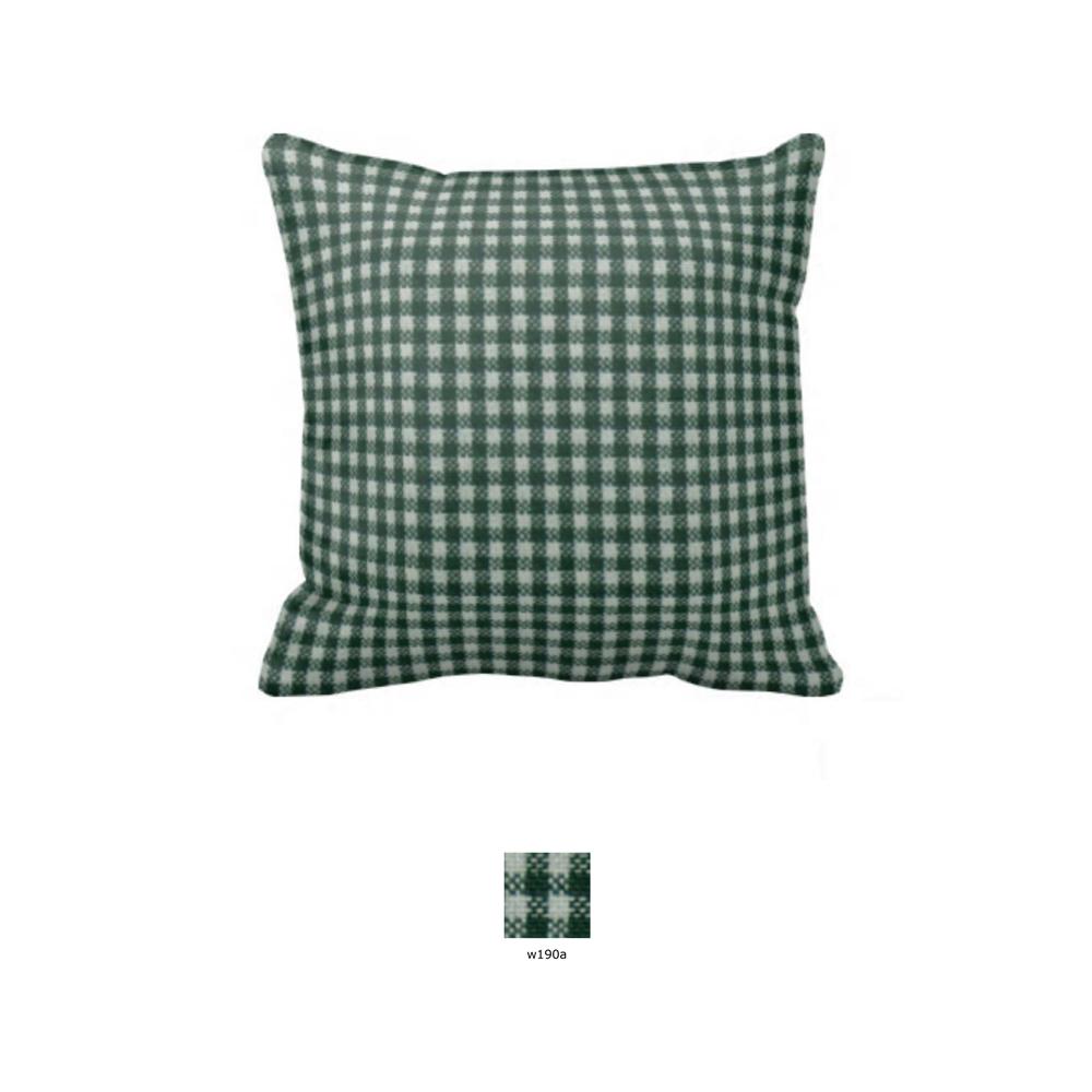 Green Pin Check Toss Pillow 16"W x 16"L