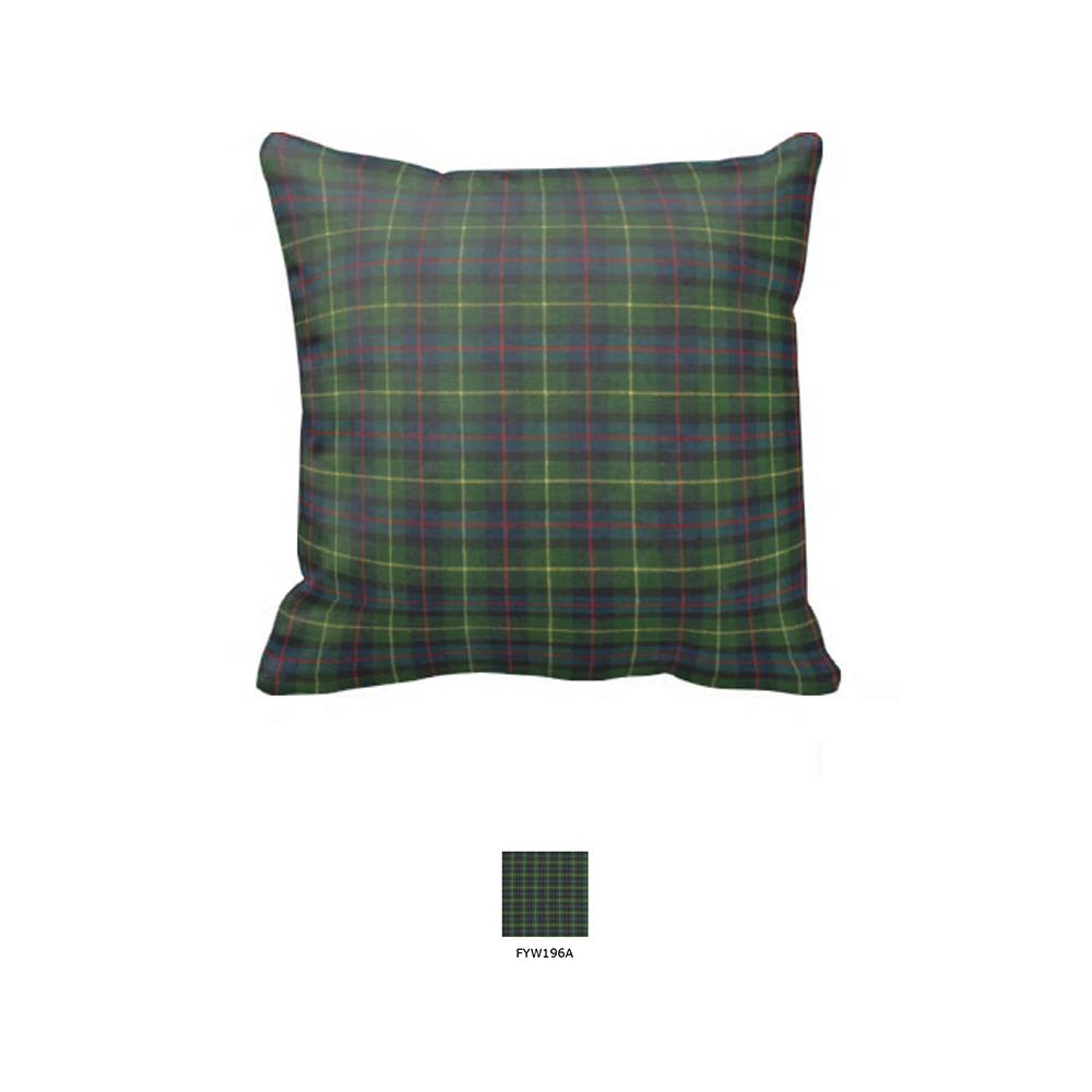 Green Tartan Plaid Toss Pillow 16"W x 16"L