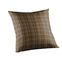 Dark and Light Brown Plaid Toss Pillow 16"W x 16"L