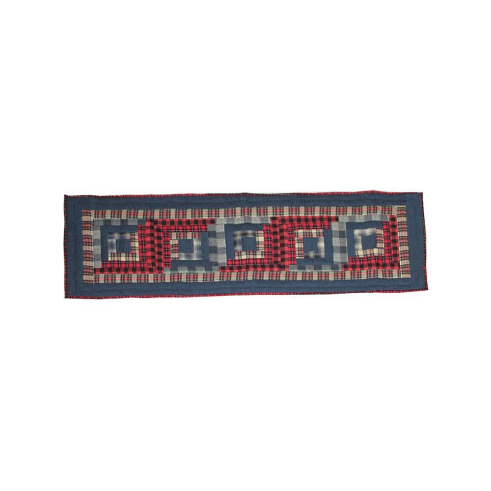 Red Log Cabin Table Runner Short 54"W x 16"L