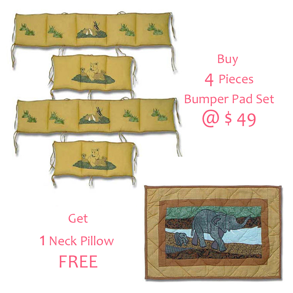 Safari Bumper Pads 10"x52" & 10"x25" 2 EA