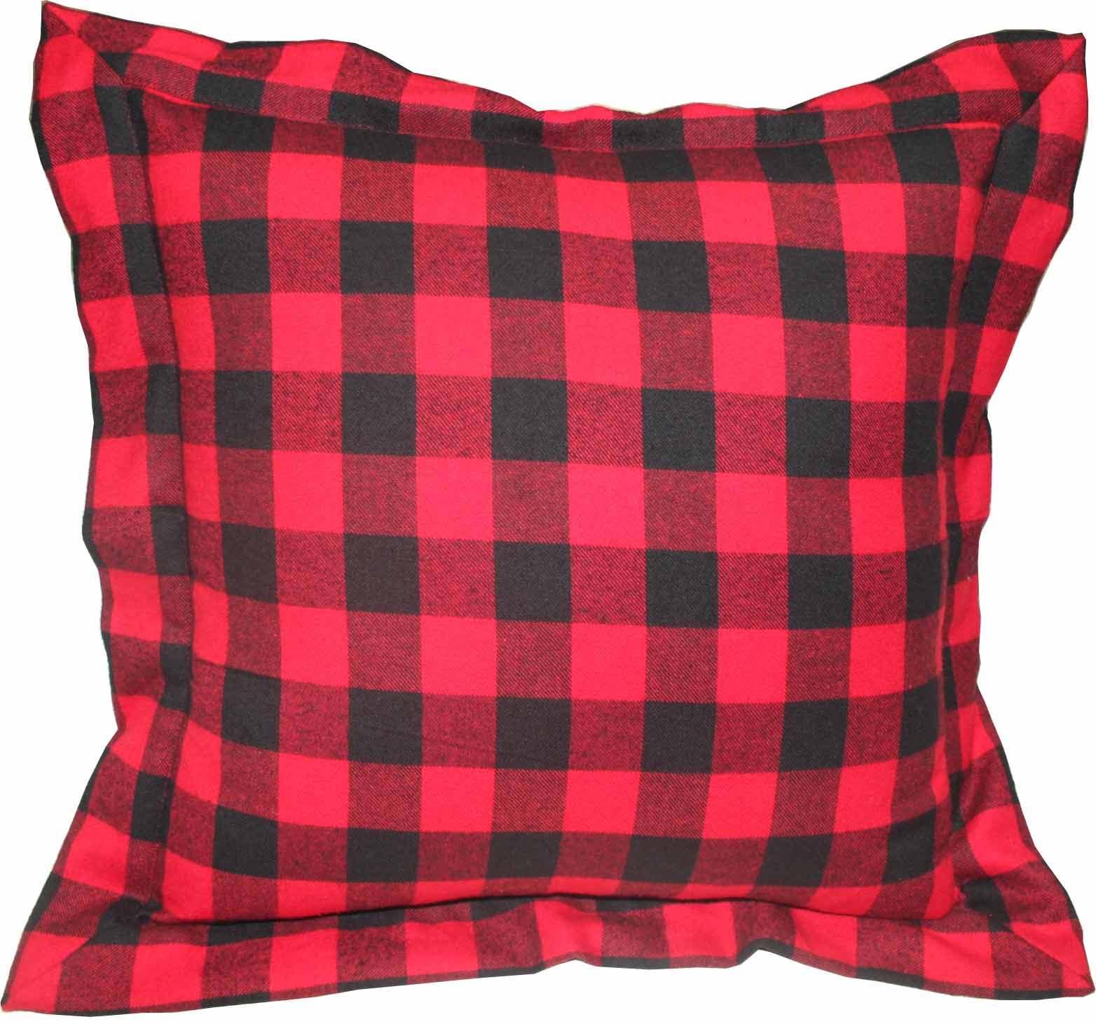 Red and Black Twill Buffalo Check fabric euro shams 26"w x 26"l flanged