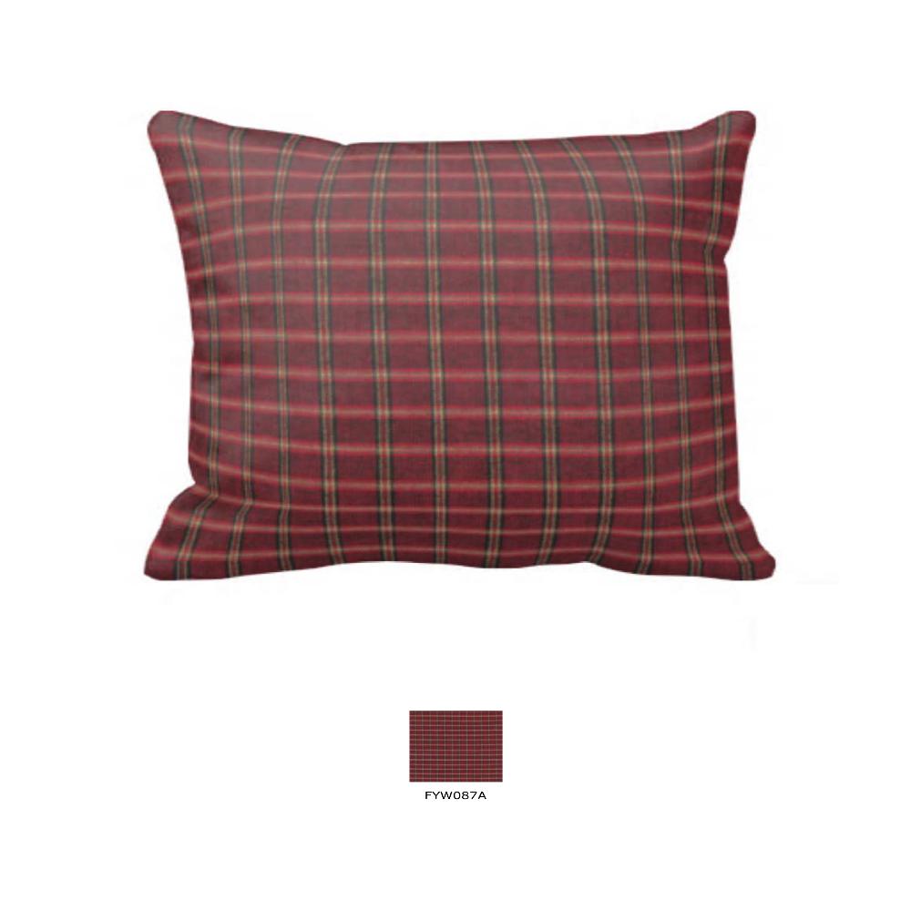 Red-rustic plaid & black lines Fabric Euro Shams 26"W x 26"L-Regular