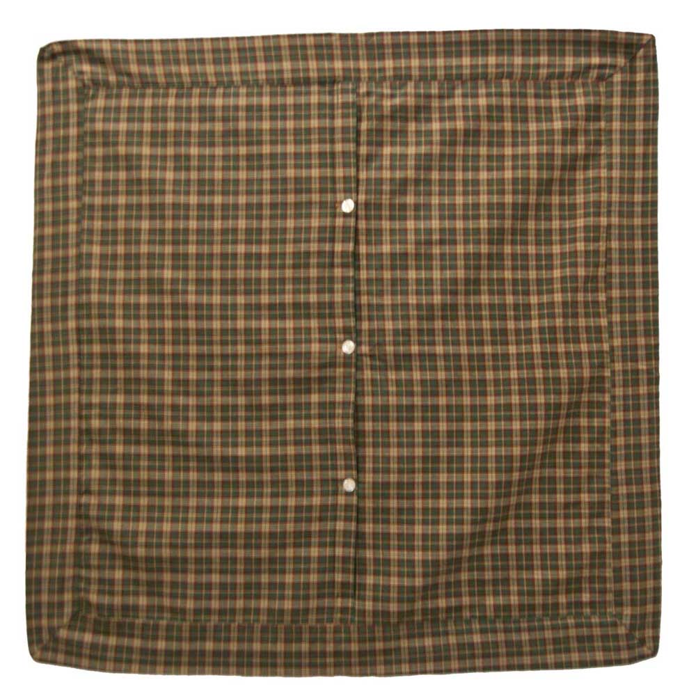 Green and Muddy Red Plaid Euro Sham 26"W x 26"L Regular