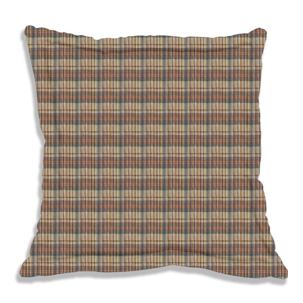 Rustic Red and Tan Check Plaid Euro Sham 26"W x 26"L Regular