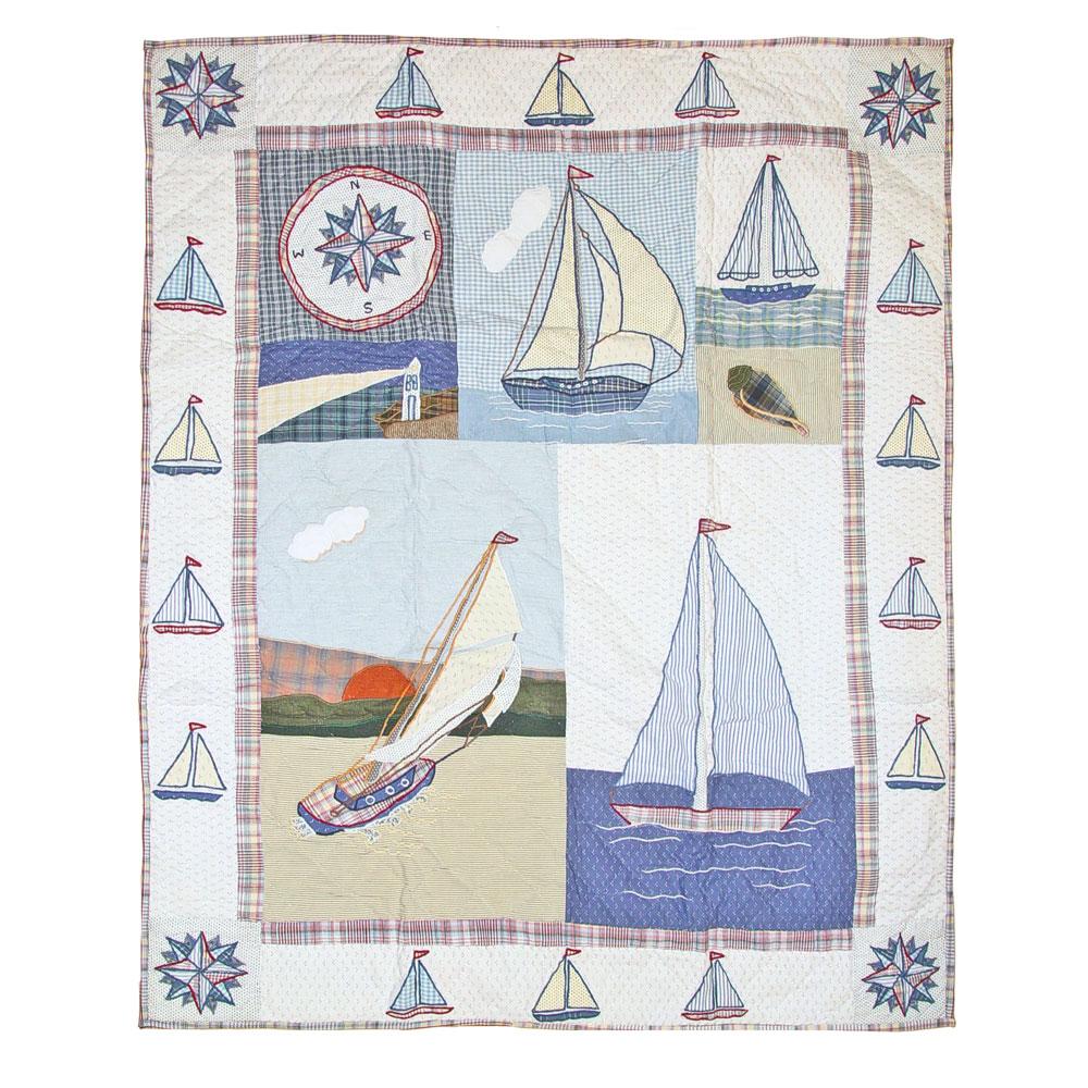 Nautical Drift Crib Quilt 36"W x 46"L