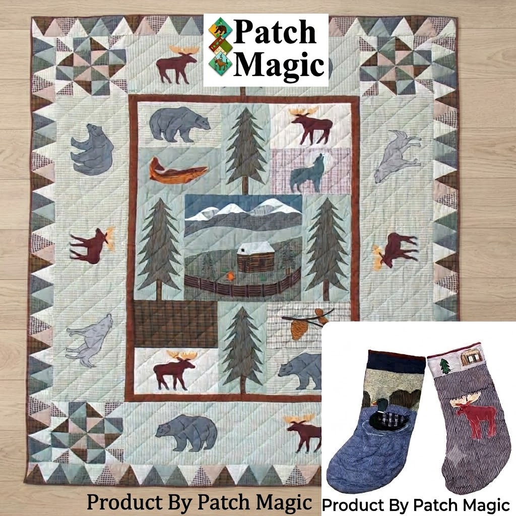 Mountain Whispers Twin Quilt 65"W x 85"L | Buy a Twin-Size Quilt and Get a Free Set of Stockings!