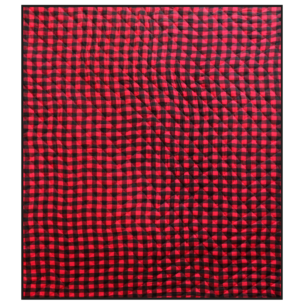 Red and Black Buffalo Super King Quilt 110"W x 96"L