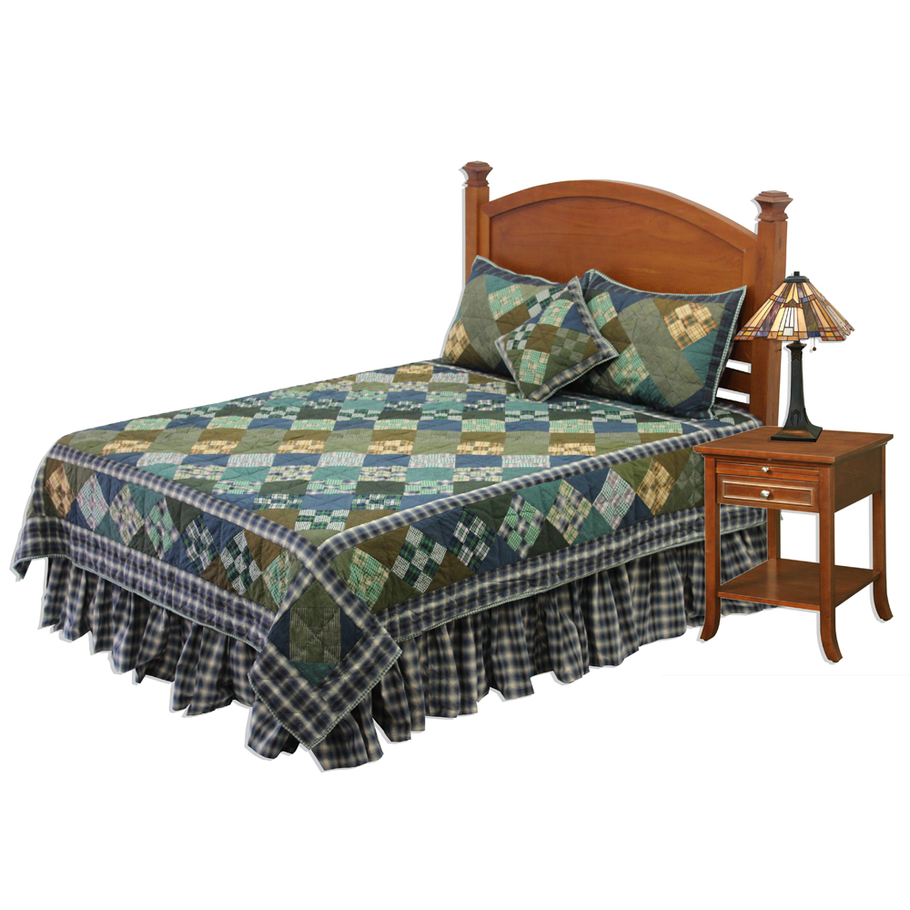 Chambray Nine Patch Super King Quilt 110"W x 96"L