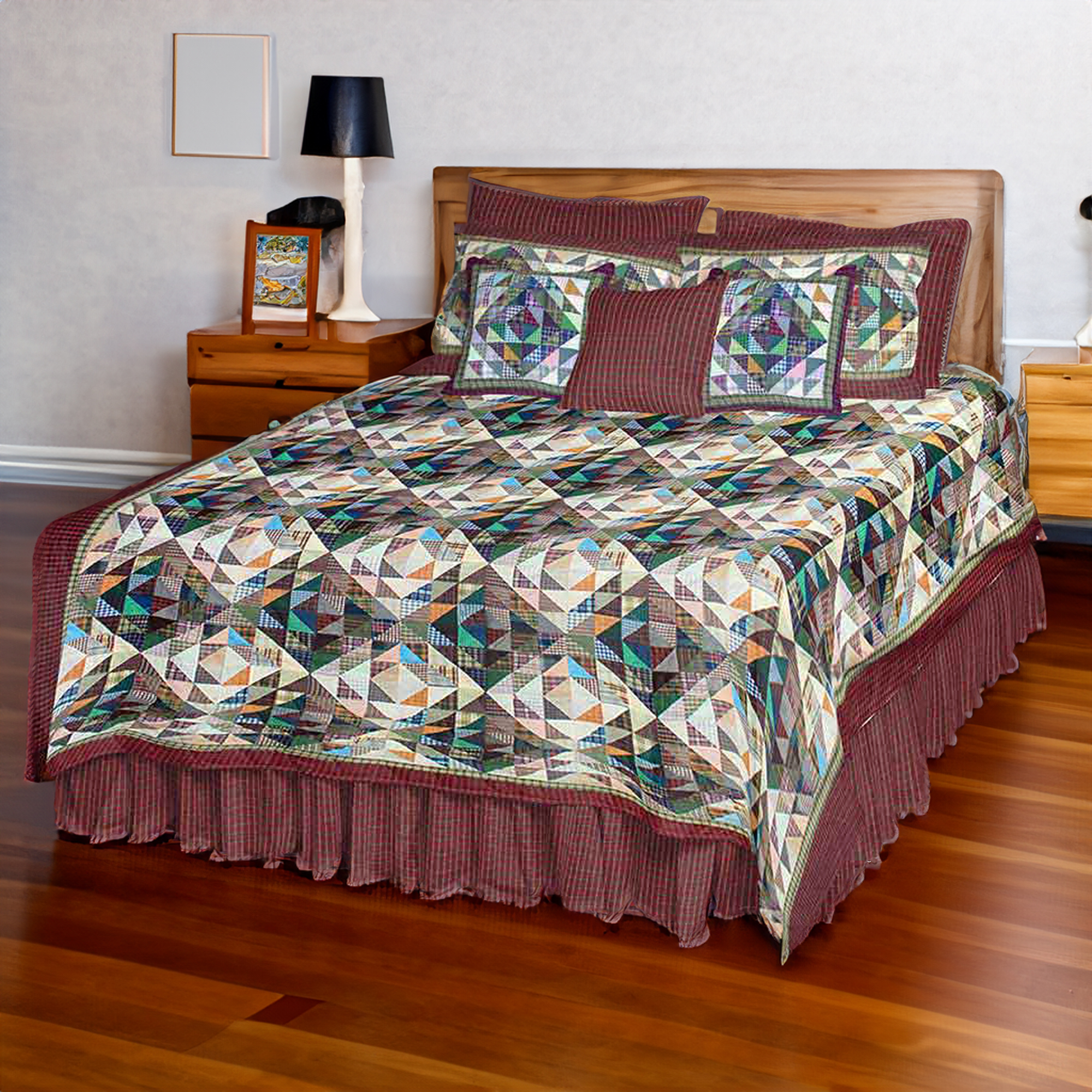 Amazingly Red super Queen Quilt 92"W x 96"L 