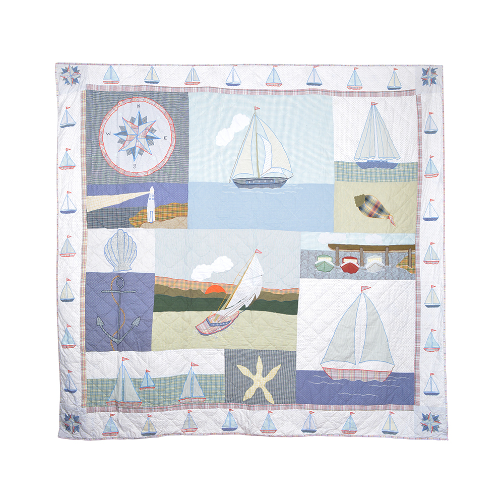 Nautical Drift super twin quilt 72"w x 90"l