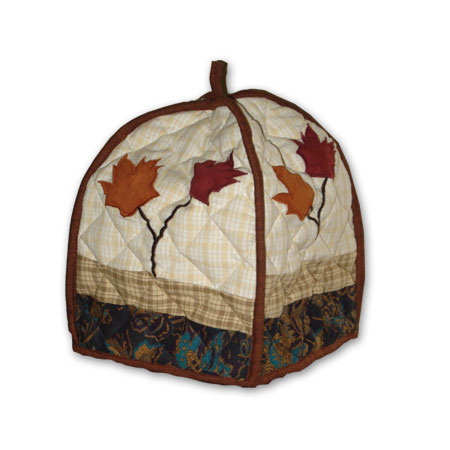 Autumn Leaves tea cozy 7"x10"