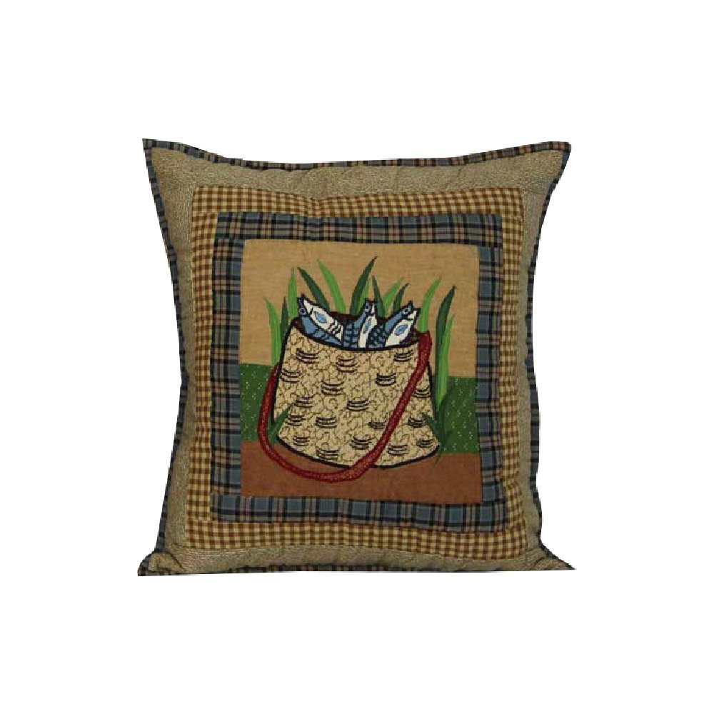 Gone Fishing Bag Toss Pillow 16"W x 16"L