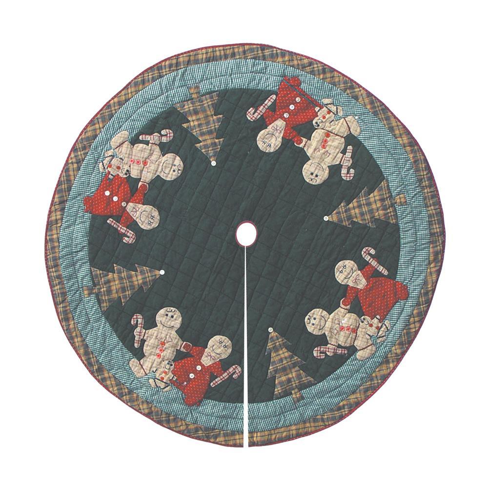 Gingerbread Family Treeskirt Large-54" Dia